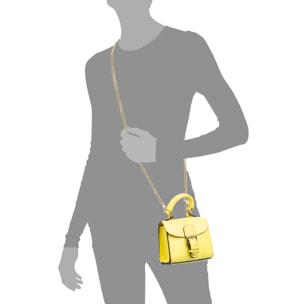 Annicco mini borsa a mano e a tracolla donna. Pelle autentica finitura Dollaro.