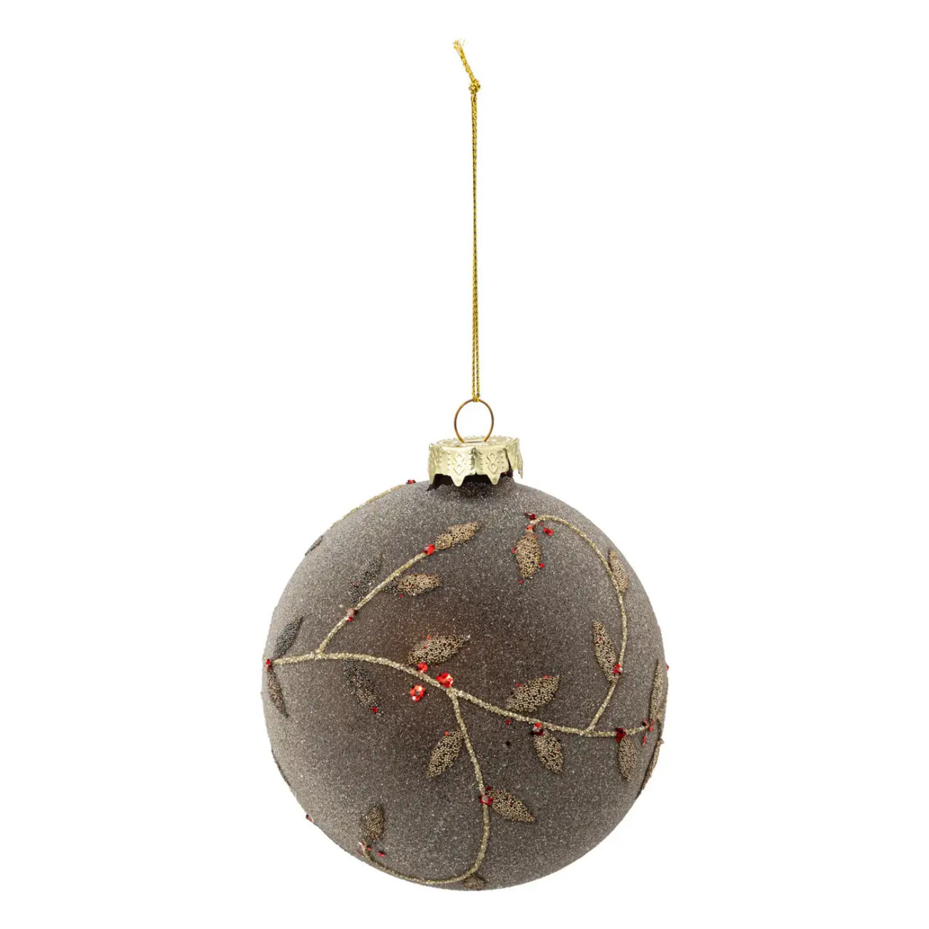 Boule de Noël en verre 100mm frost or