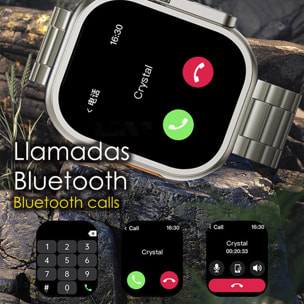 DAM Smartwatch Z87 Ultra triple pulsera. Funciones outdoor, llamadas BT, notificaciones push. Decenas de modos deportivos. 4,4x1,3x4,9 Cm. Color: Azul Oscuro