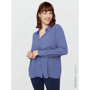 Fiorella Rubino - Camicia in viscosa LENZING™ ECOVERO™ - Blu