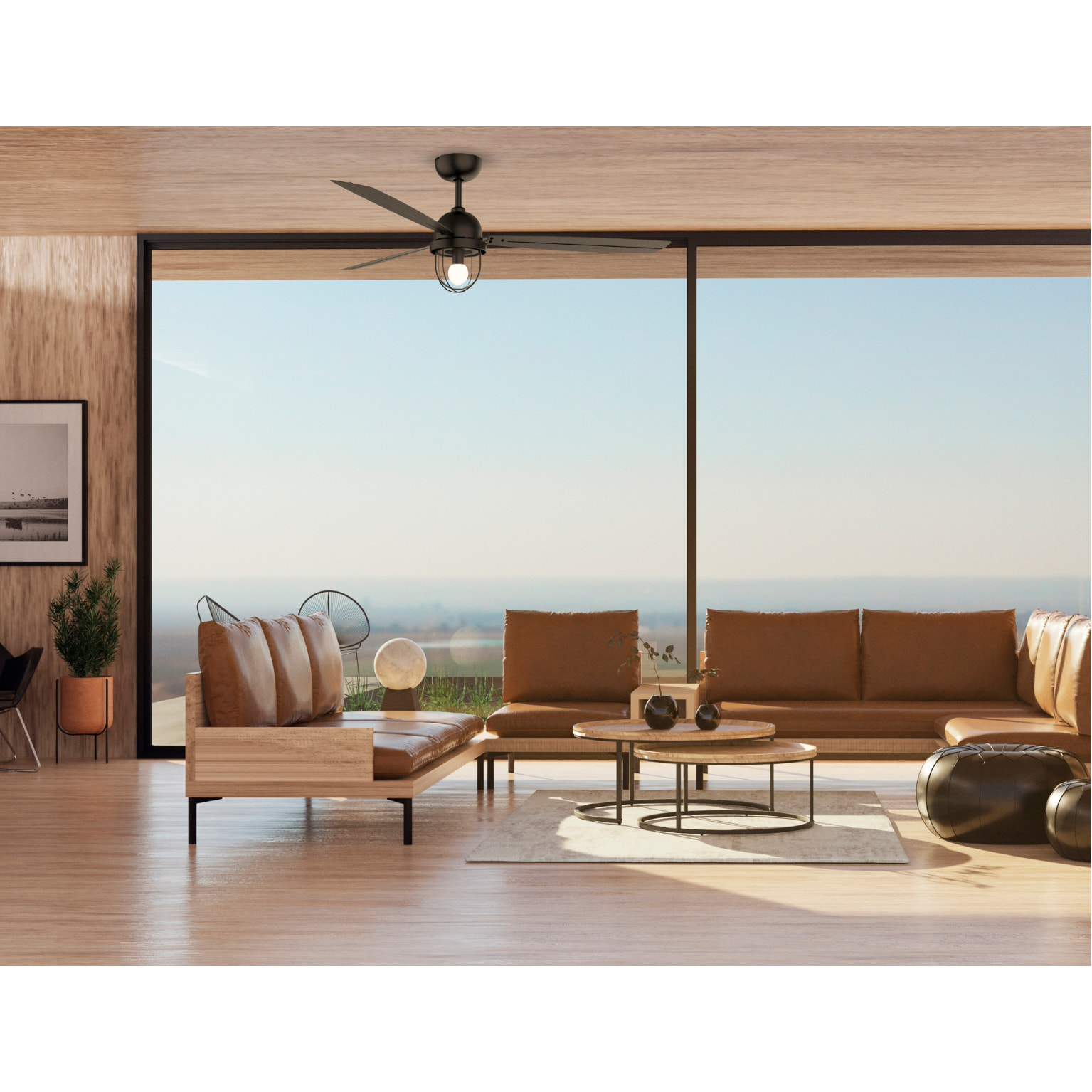 FORLIGHT Ventilador IP20 Mariner E27 15W Negro Negro