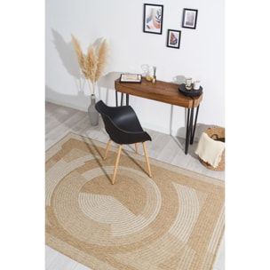 Nature - tapis effet jute blanc