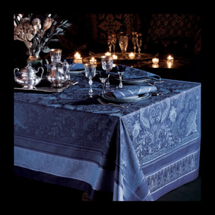 Nappe anti tache coton mélangé motif jacquard Persina crepuscule