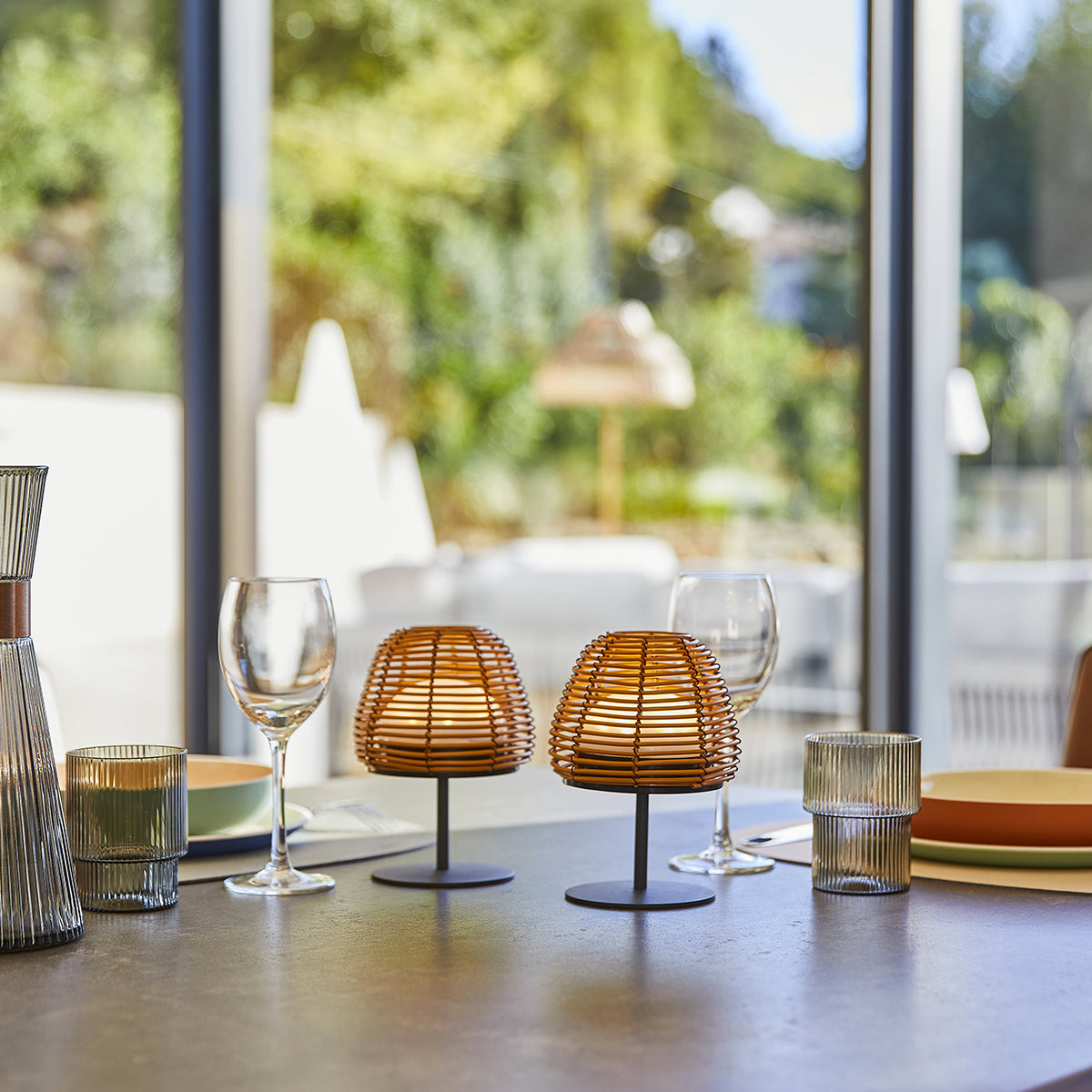 2 Lampe de table TWINS BOHEME H16CM