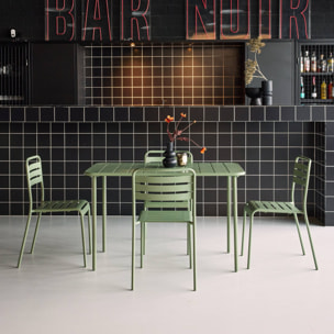 Table de jardin métal + 4 assises AMÉLIA