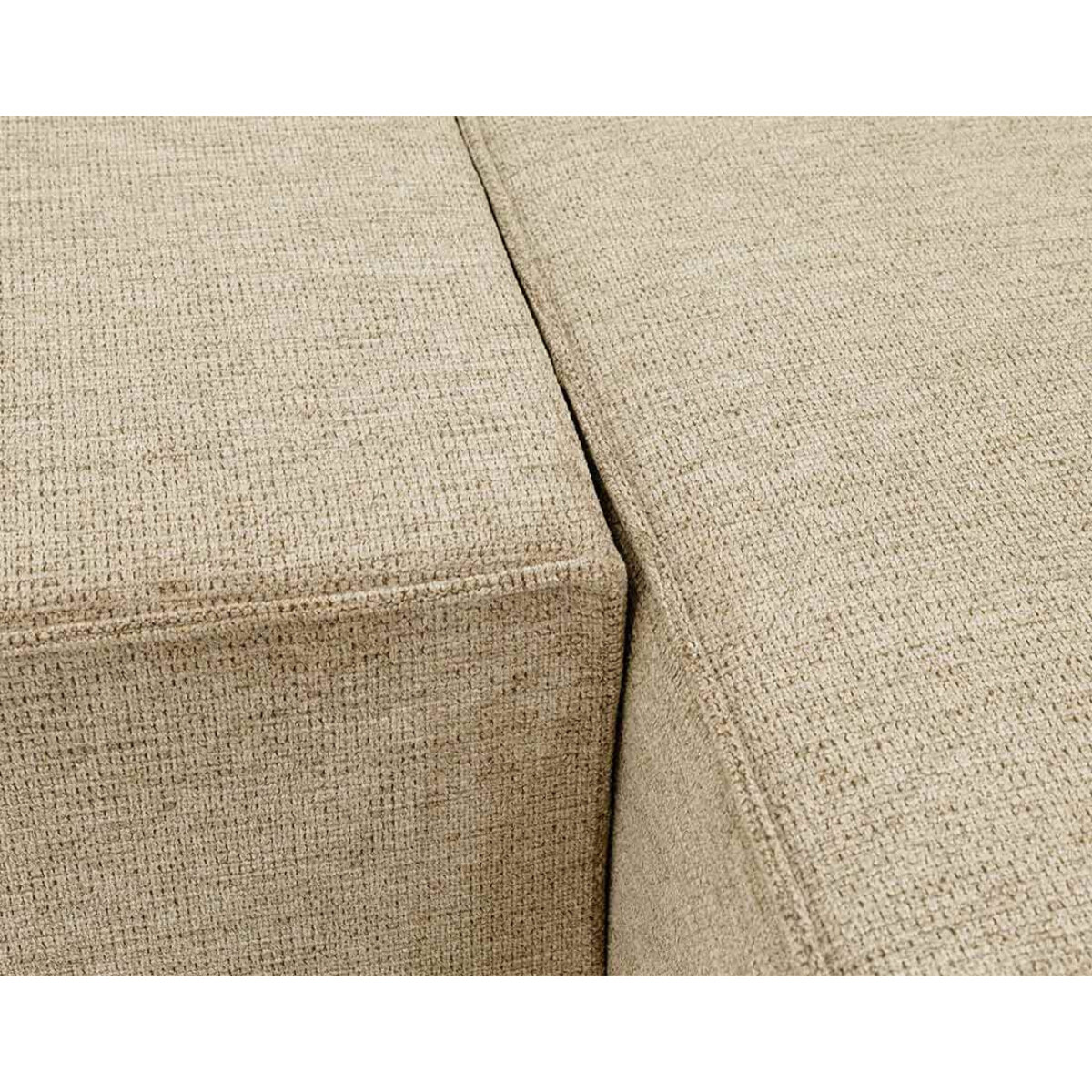 Cezanne - Canapé d'angle réversible 5 places convertible avec coffre en tissu texturé - Beige