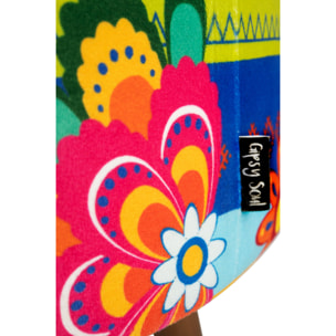 Pouf contenitore Excelsa Gipsy Soul in velluto e legno 38x38x45 cm multicolore