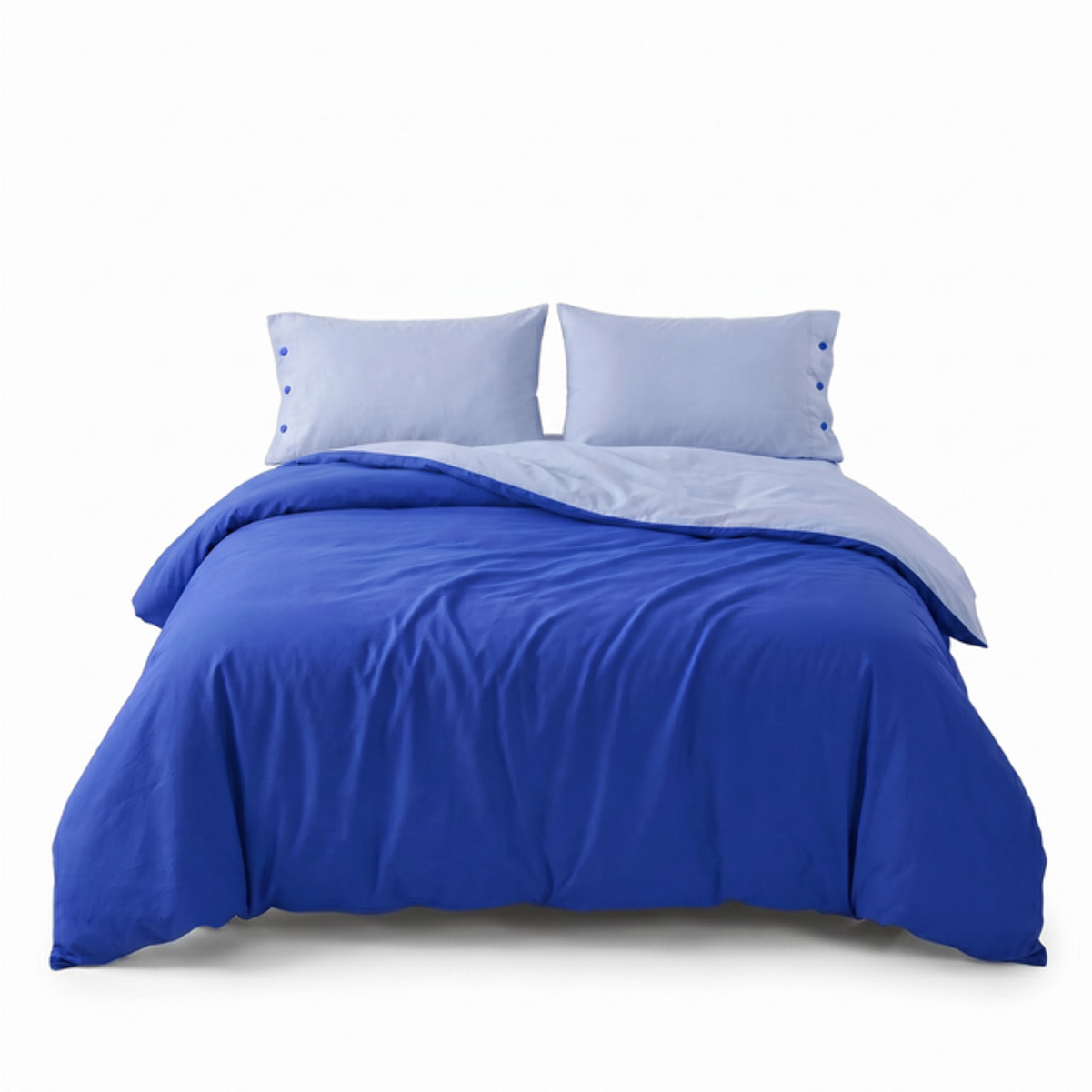 Parure copripiumino singolo in cotone bicolore morbido e traspirante, set sacco copripiumino con federa, design semplice ed elegante, tessuto resistente e certificato OEKO-TEX, facile da lavare, comfort naturale per uso quotidiano