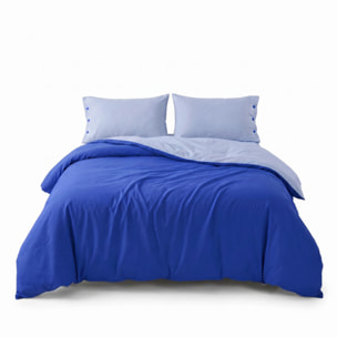 Parure copripiumino singolo in cotone bicolore morbido e traspirante, set sacco copripiumino con federa, design semplice ed elegante, tessuto resistente e certificato OEKO-TEX, facile da lavare, comfort naturale per uso quotidiano