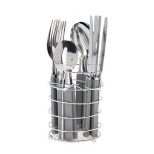 Well home juego de 17 cubiertos en soporte - acero inoxidable con mango de pp