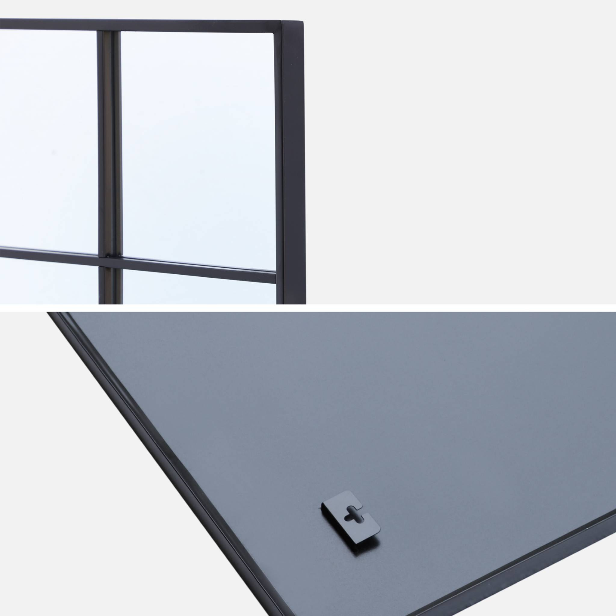 Miroir rectangulaire industriel acier noir - 60 x 80 x 2.5 cm - Terry