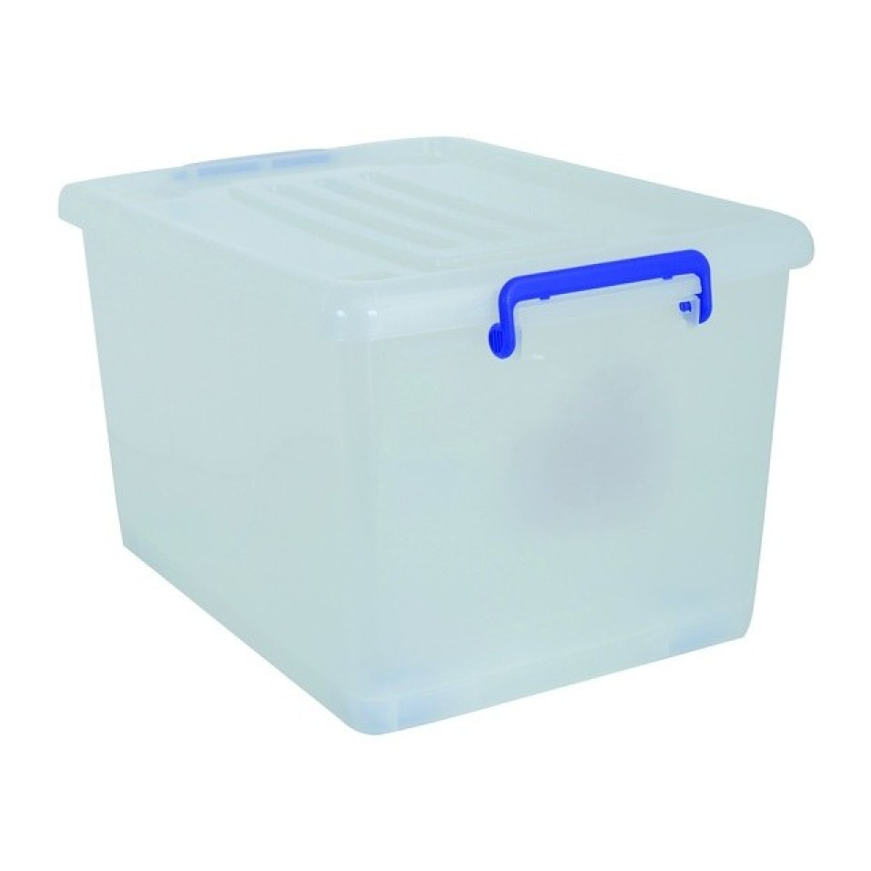 Boite de rangement avec roulettes Blanc Transparent 37L MSV