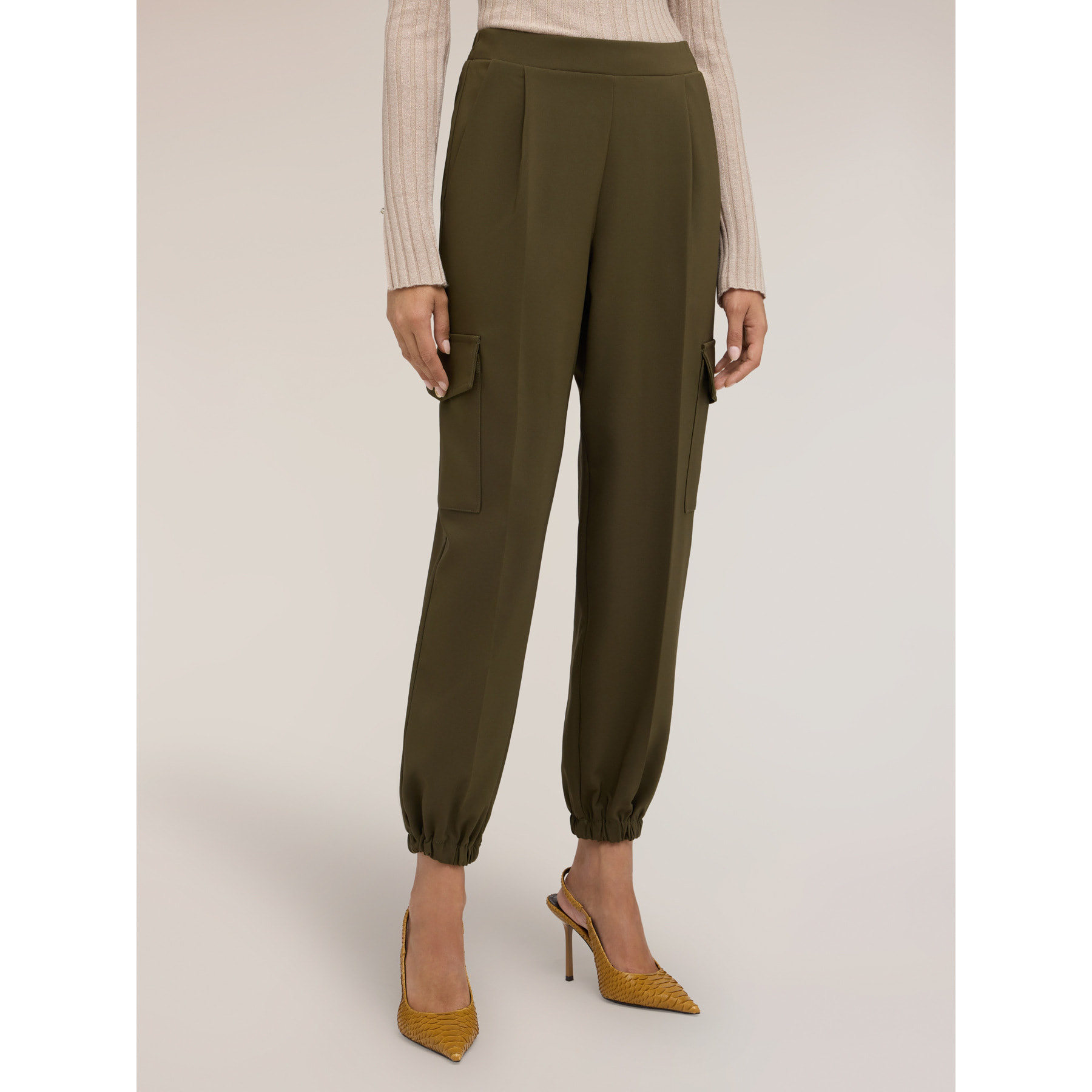 Motivi - Pantaloni cargo con caviglia elasticizzata - Verde militare
