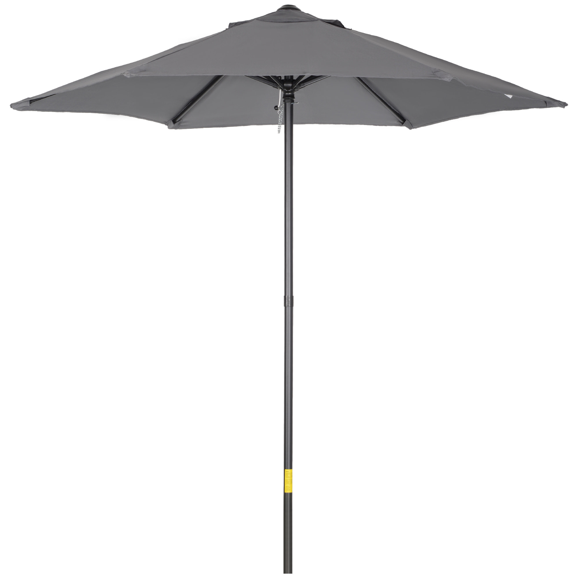 Sombrilla de Terraza Exterior Ø2x2 m Parasol de Terraza Exterior con Techo de Ventilación y Poste Desmontable de Aluminio Sombrilla para Jardín Patio Gris Oscuro