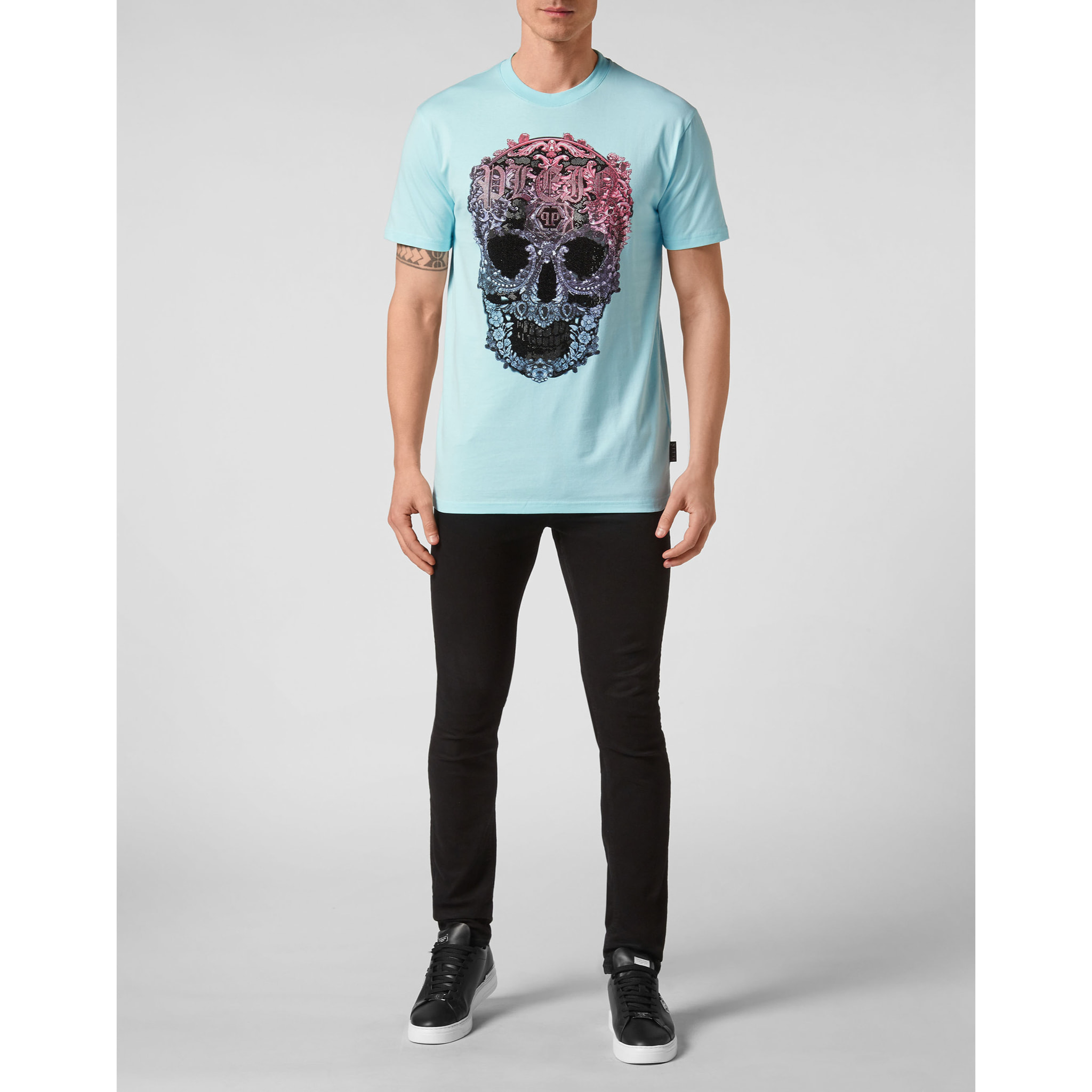 PHILIPP PLEIN T-Shirt Round Neck SKULL