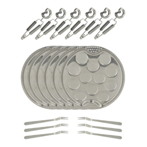 Service à escargot 18 pièces en inox ORIANE