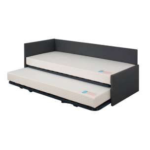 Banquette ATLANTA195 x 93 x 85, matelas Dunlopillo, pearl gris pearl noir