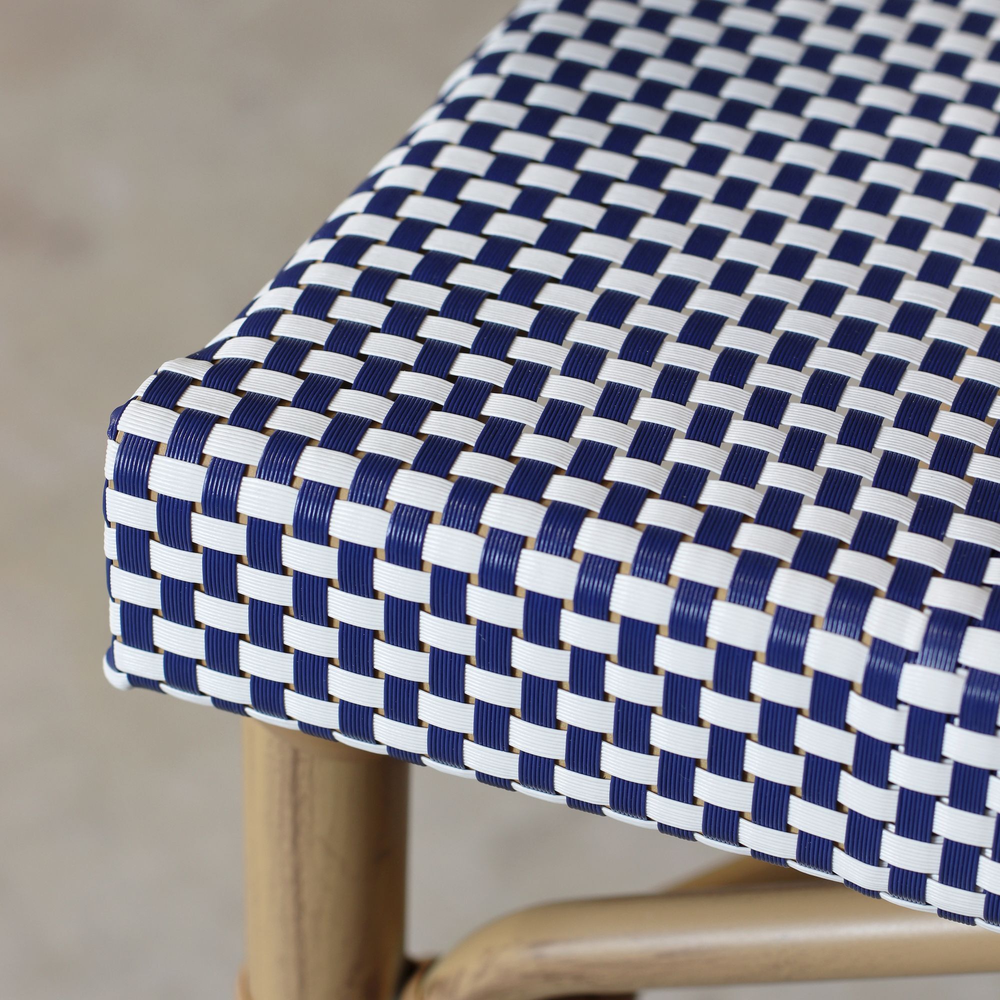 Lot de 2 fauteuils de bar extérieur en aluminium effet rotin bleu AMALFI