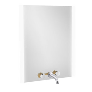 Miroir 3 trous 80 cm + mitigeur lavabo encastré 3 trous Grands Boulevards chrome