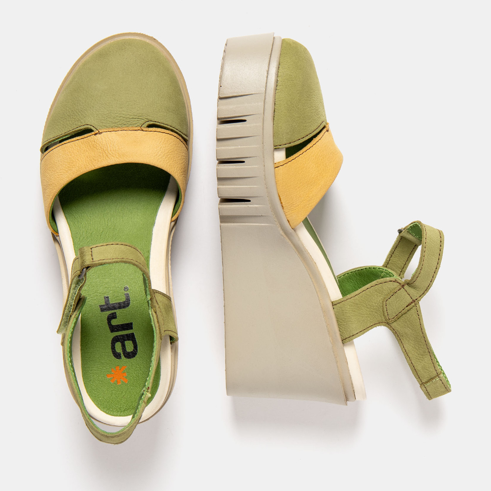 Sandalia de cuña 2083 NOBUCK LIKEN-HONEY/ CATANIA color Liken-honey