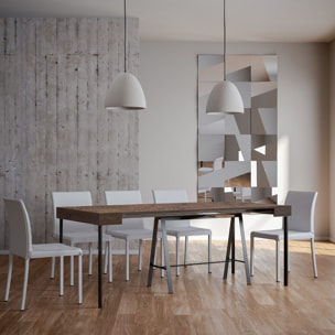 Consolle allungabile 90x40/196 cm Banco Small Noce telaio Antracite.