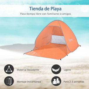 Tienda De CampaáÂ±a Playa de Poliéster 200x150x115cm Naranja