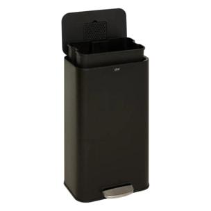 Poubelle rectangulaire à pédale Delta 30L noir