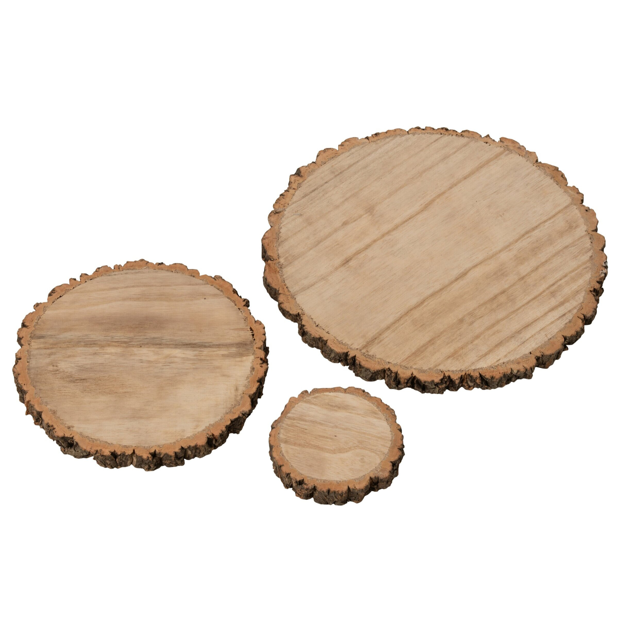 J-Line Rondelle ronde - bois de paulownia - naturel - large - 3 pcs