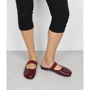Bailarinas tabi destalonadas burdeos con lacito