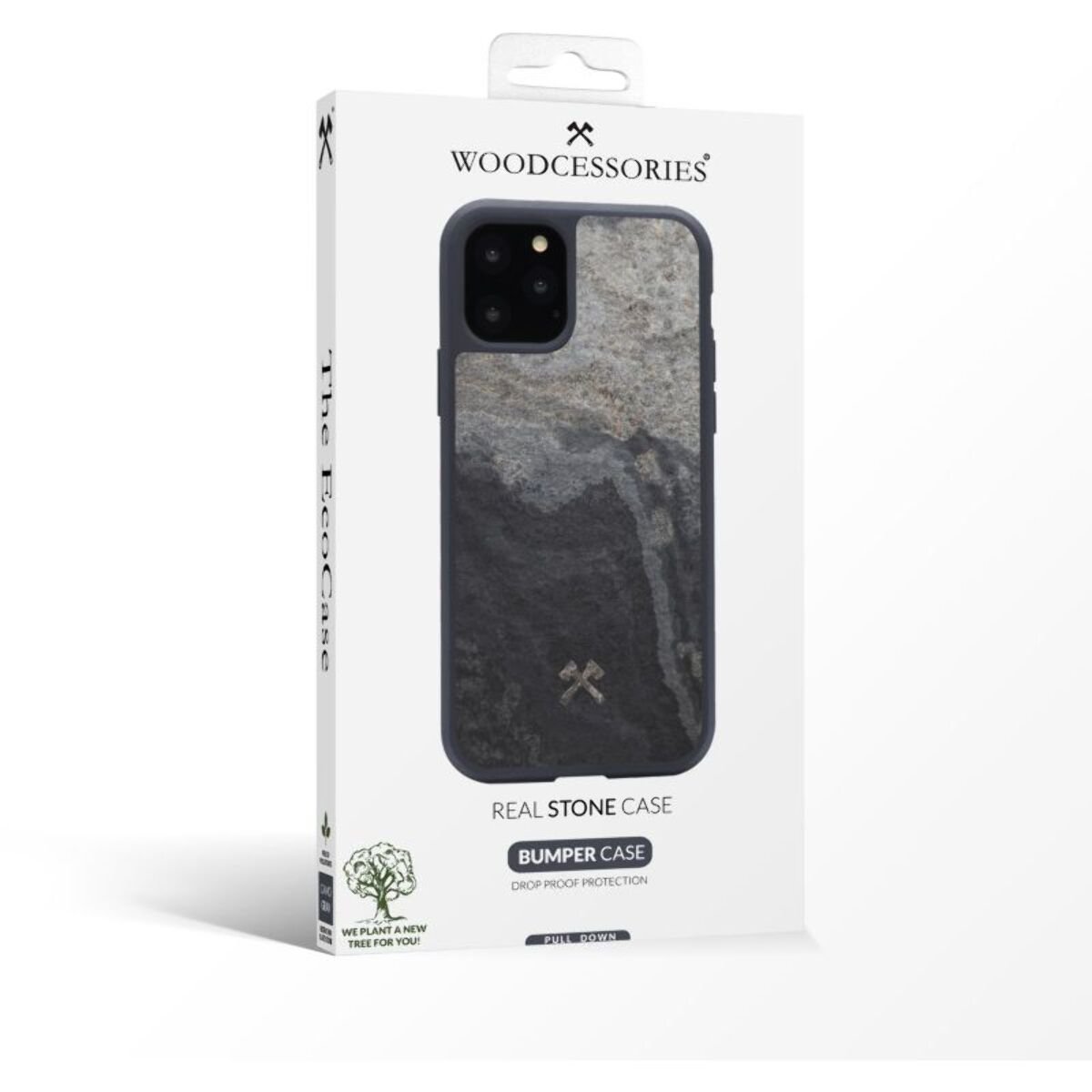 Coque bumper WOODCESSORIES iPhone 11 Pro Pierre volcano noir