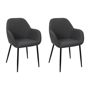 Fauteuil Atome Gris - Lot De 2