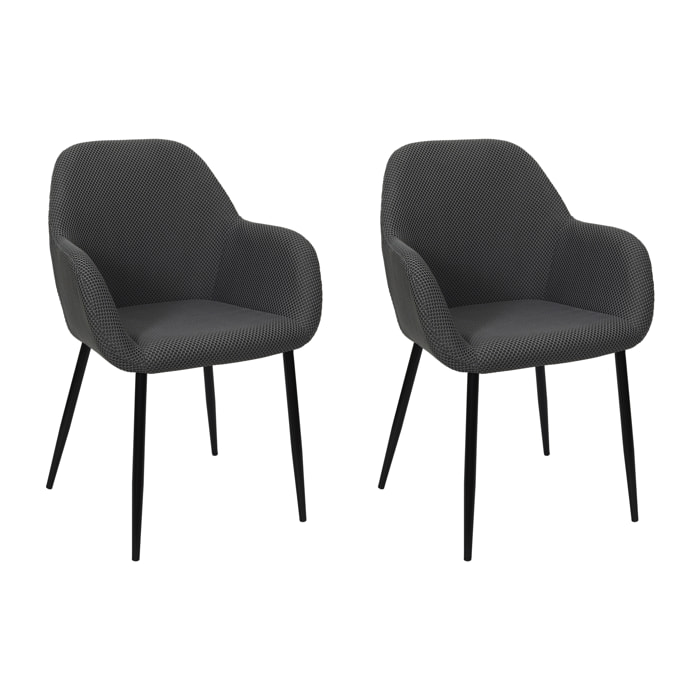 Fauteuil Atome Gris - Lot De 2