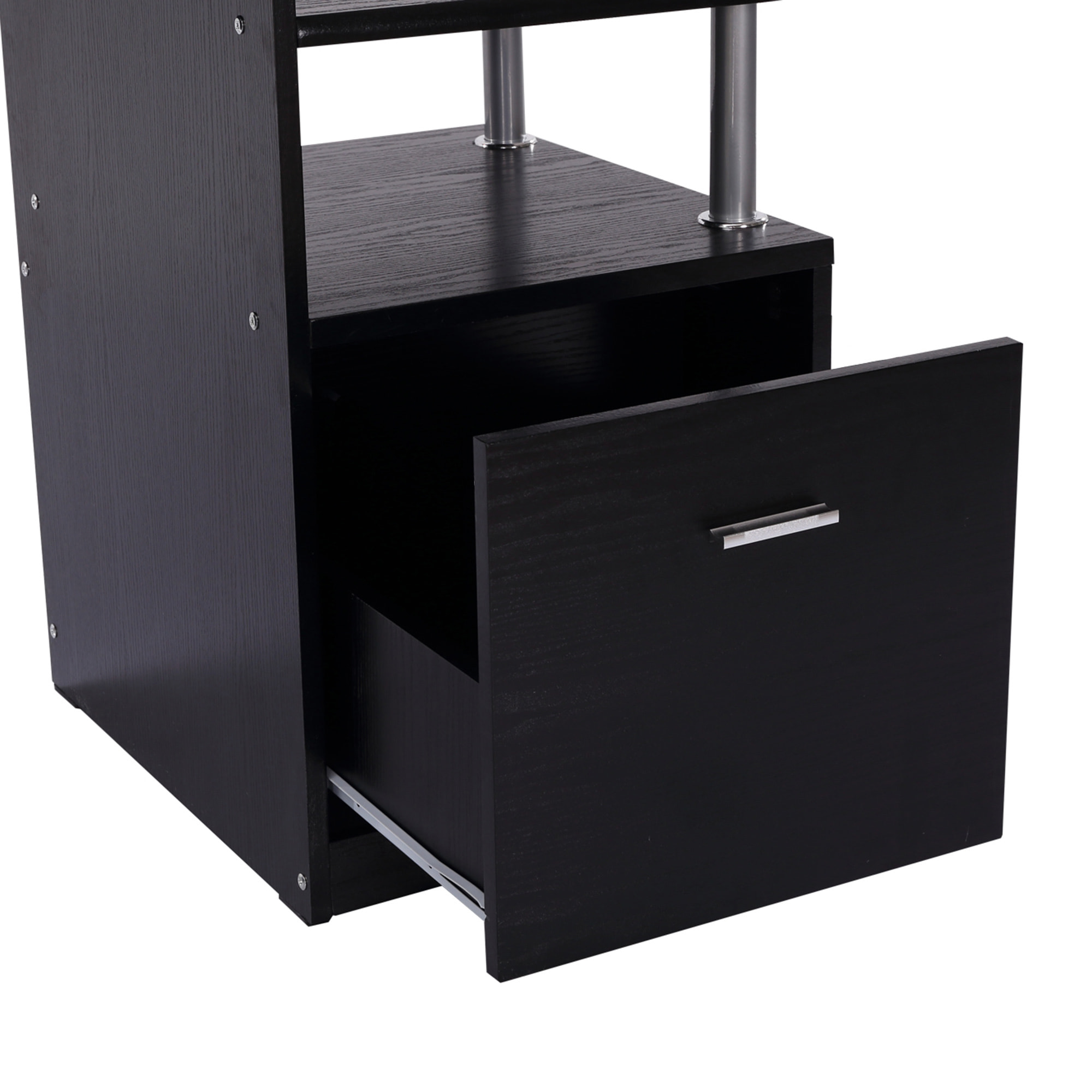 Bureau pour ordinateur table meuble pc informatique en MDF noir