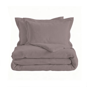 PARURE COPRIPIUMINO RASO CLOE, 100% Raso di Cotone, Made in Italy - ROSA ANTICO