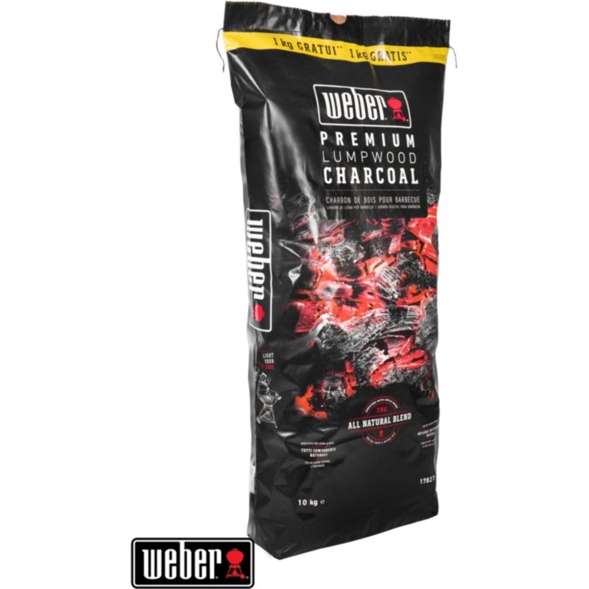 Charbon de bois WEBER 10kg dont 1kg gratuit de charbon de bois