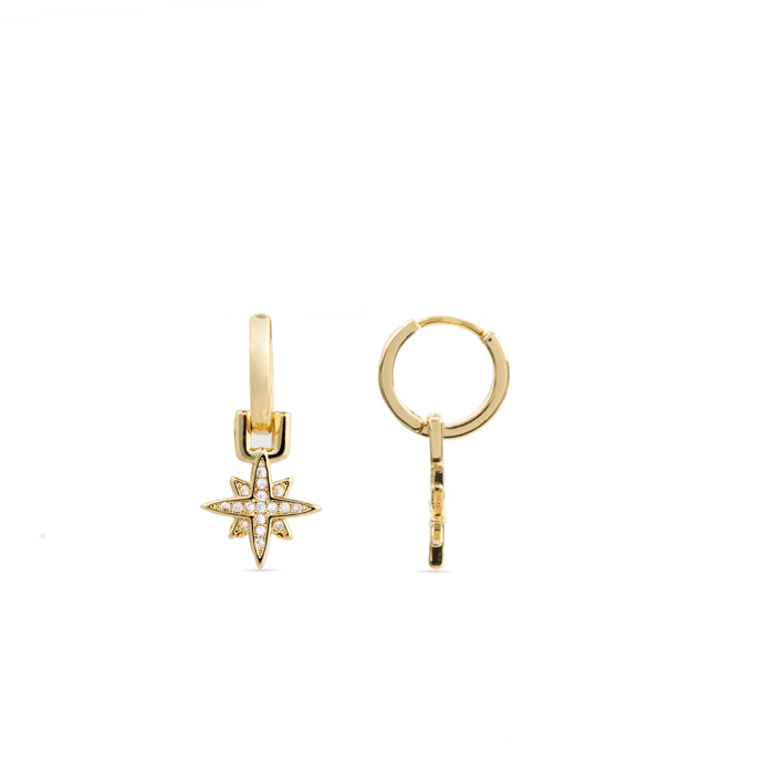 Pendientes de Circonita Brillante acabados en oro amarillo de 18k