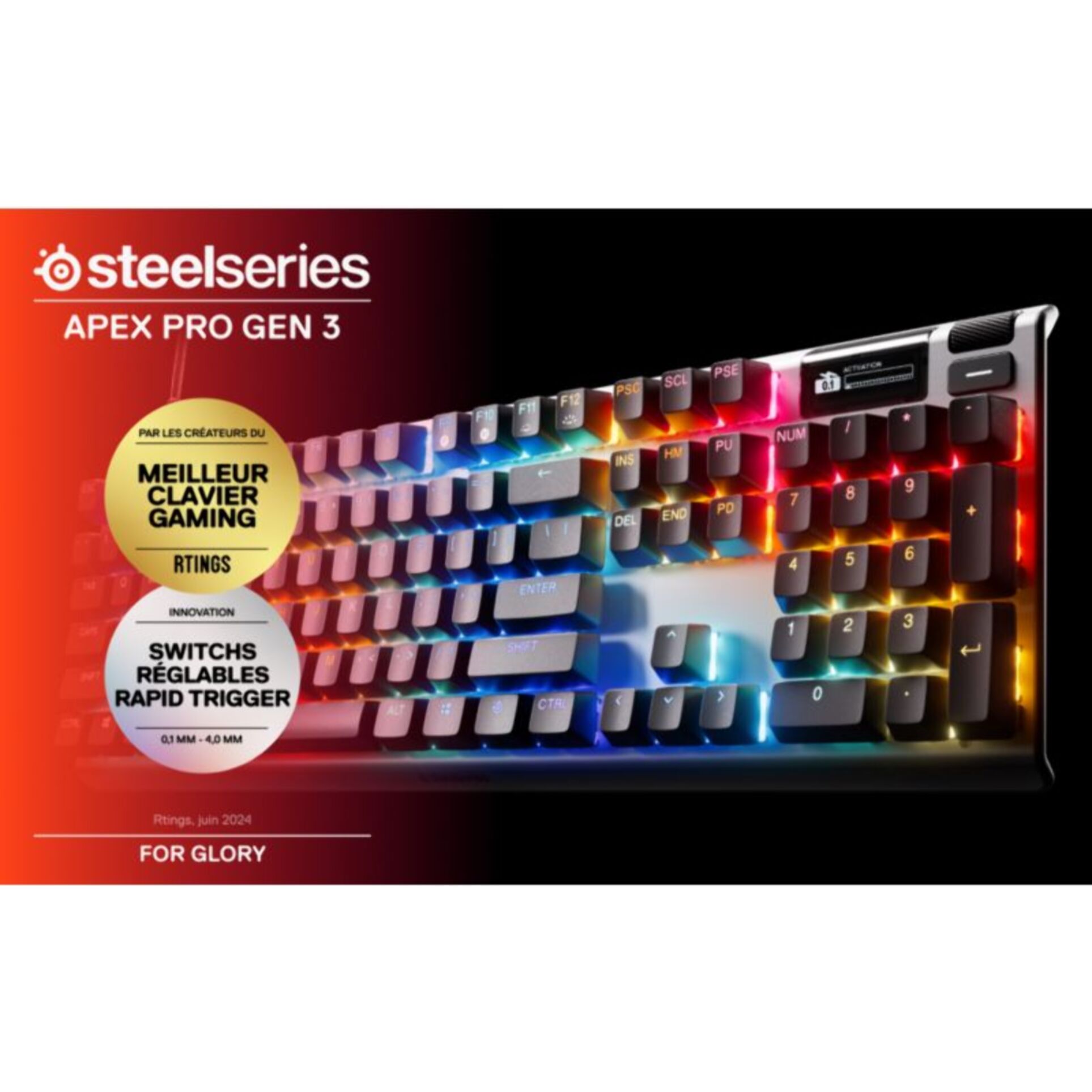 Clavier gamer STEELSERIES APEX PRO GEN 3 - FR