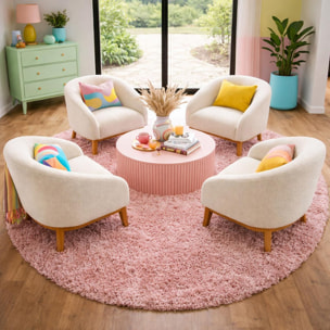 Tapis poils longs shaggy tissé motif uni ZASIVE