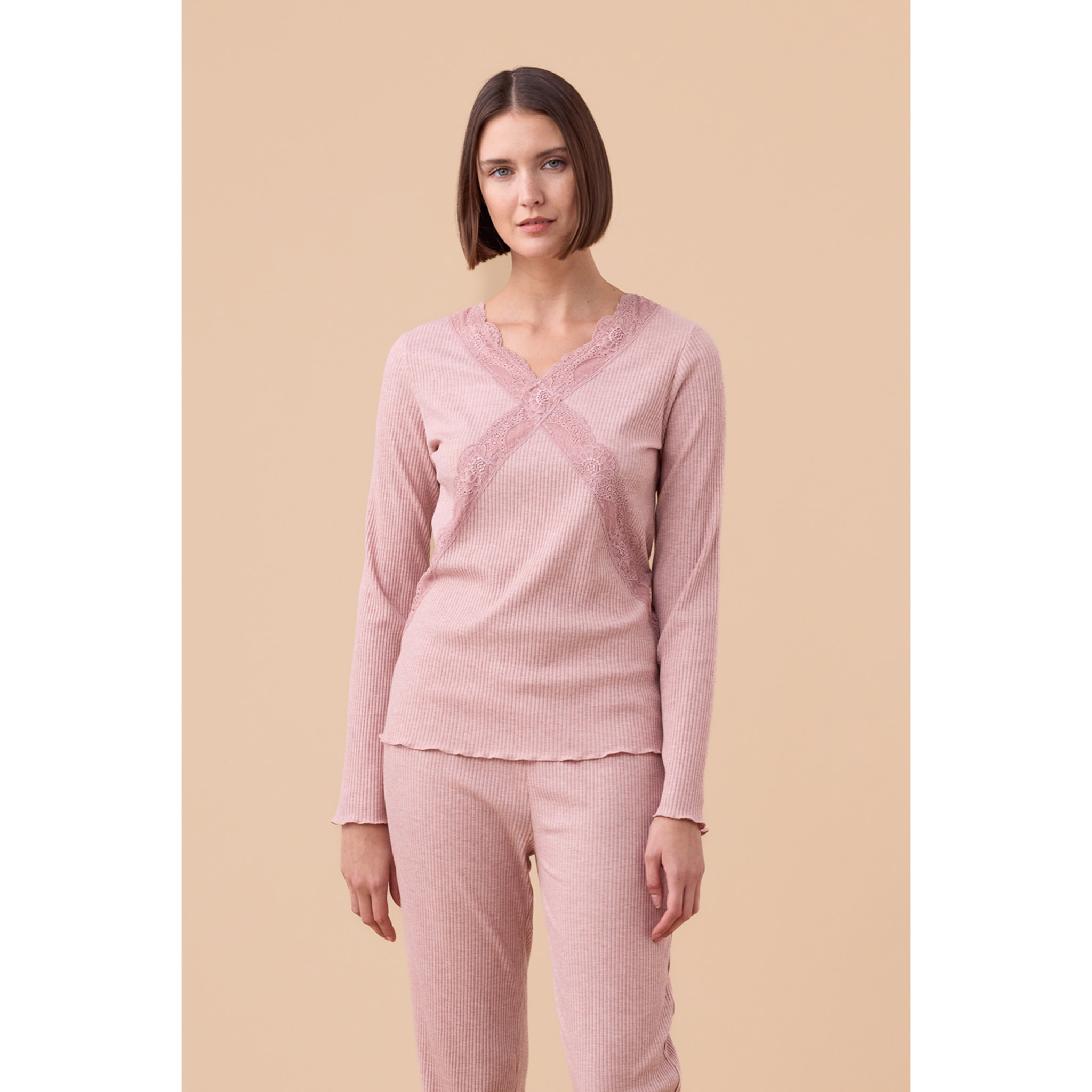 Pigiama donna in costina di viscosa articolo classic Noidinotte