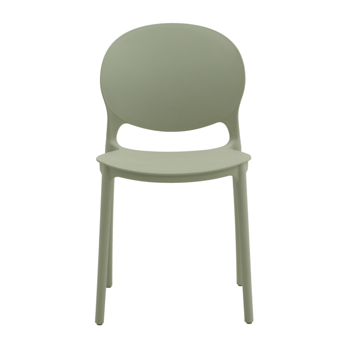set 2 sedie impilabili in polipropilene verde