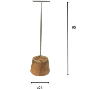 Porte parapluie en teck et acier inoxydable h90cm