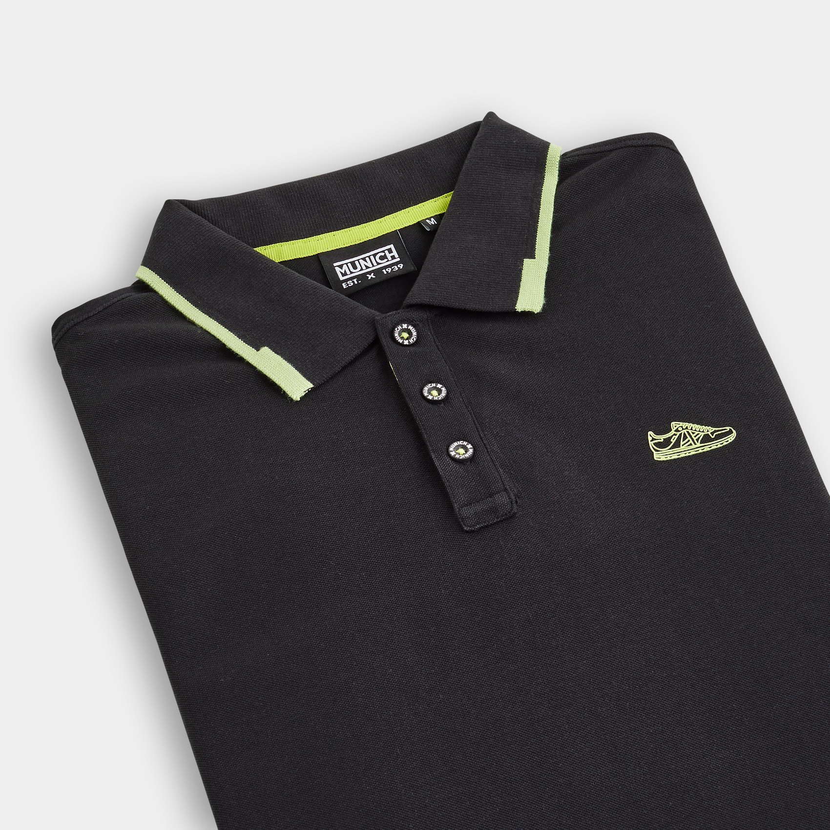 Polo MUNICH slam lifestyle de algodón negro