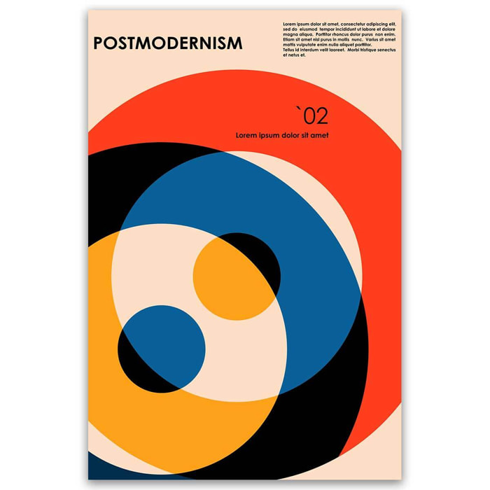 Tableau postmodernisme formes géométriques colorées Toile imprimée