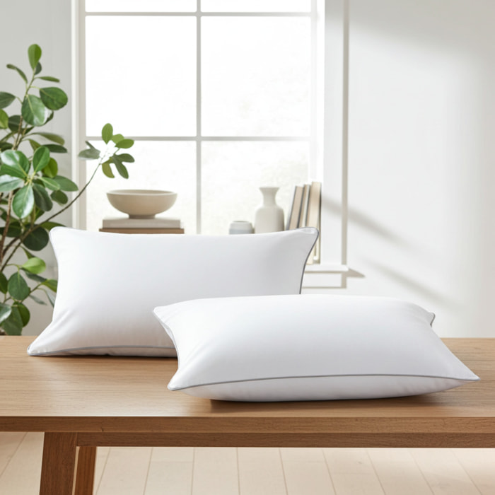 EFFE Guanciale Morbidone Solo Fibra 2 PEZZI 45x75x15 cm_Extra Soffice, Anallergico_Made in Italy