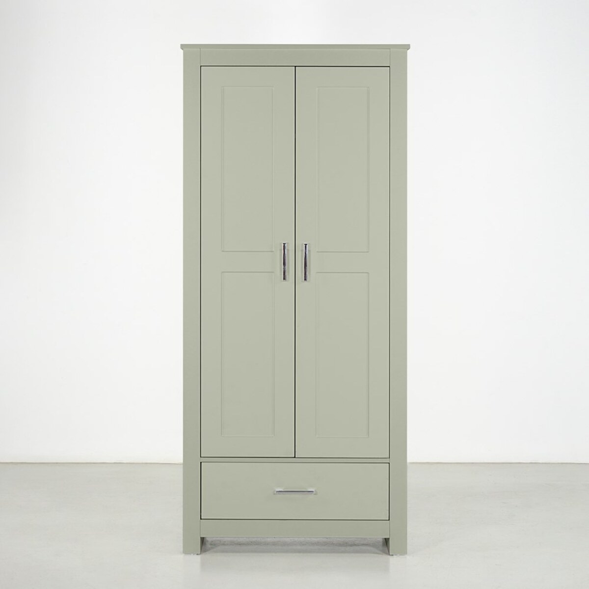 Armadio in legno salvia 2 ante e 1 cassetto 80x180x50 cm - Ginevra
