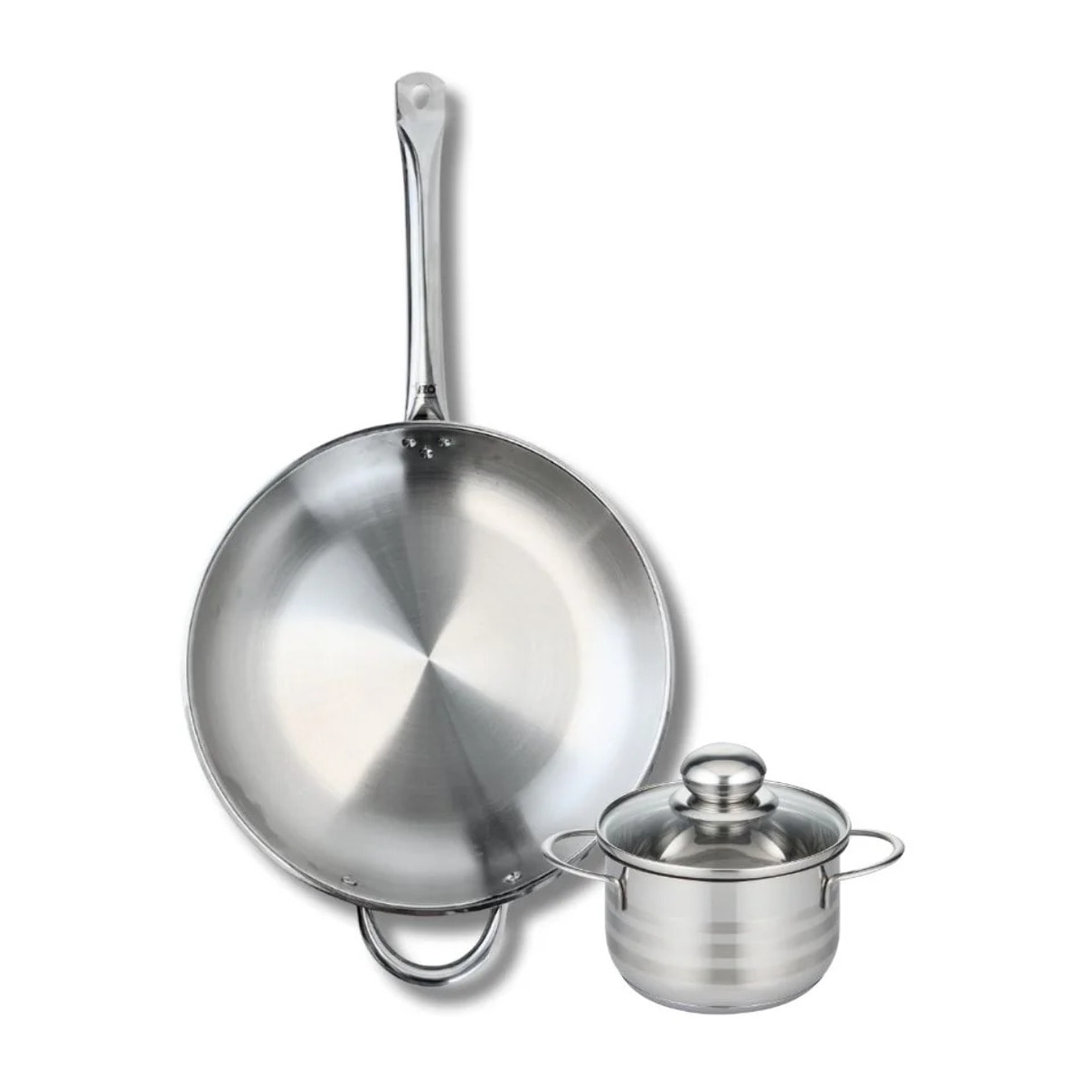 Ensemble de 1 Poêle de cuisson 32 cm et 1 faitout 14 cm Elo Profi Brillant