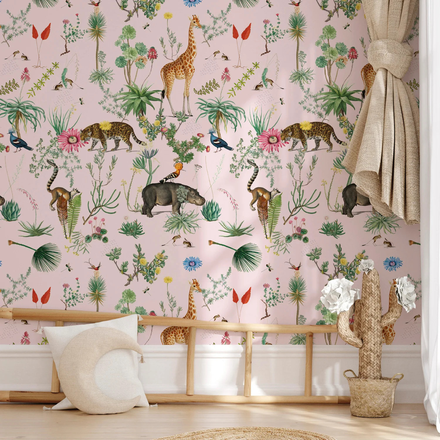 Papier peint panoramique Bestiaire Botanique Motif