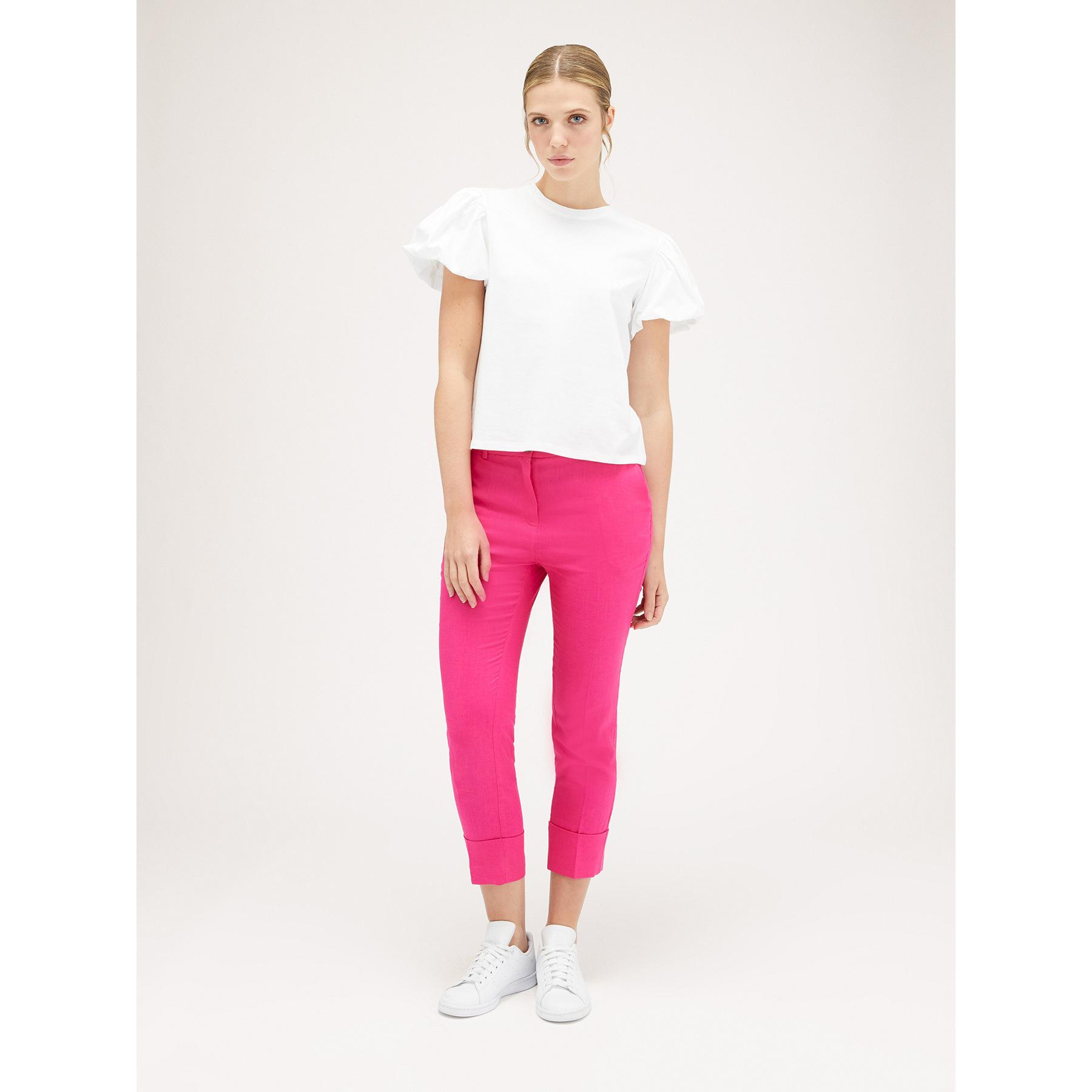 Motivi - Pantaloni capri misto lino - Fucsia