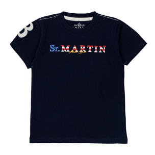 T-shirt jersey con stampa logo Polo Club St Martin Blu