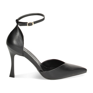 Décolleté Open Shank nere, tacco 9,5 cm